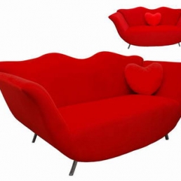 fabric sofa in lip shape